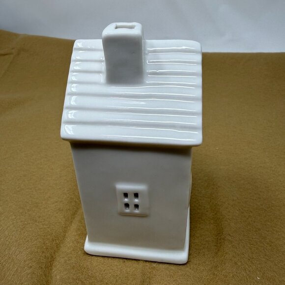 White Ceramic Village House Shaped Chimney Battery Operated Christmas Fairy - Picture 4 of 6